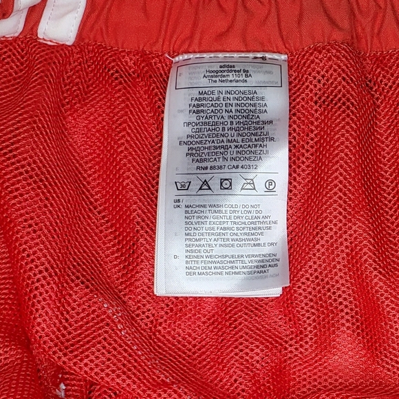 adidas - Men's Swimming Trunk - XL - Red with White Strip and Logo - Picture 3 of 4
